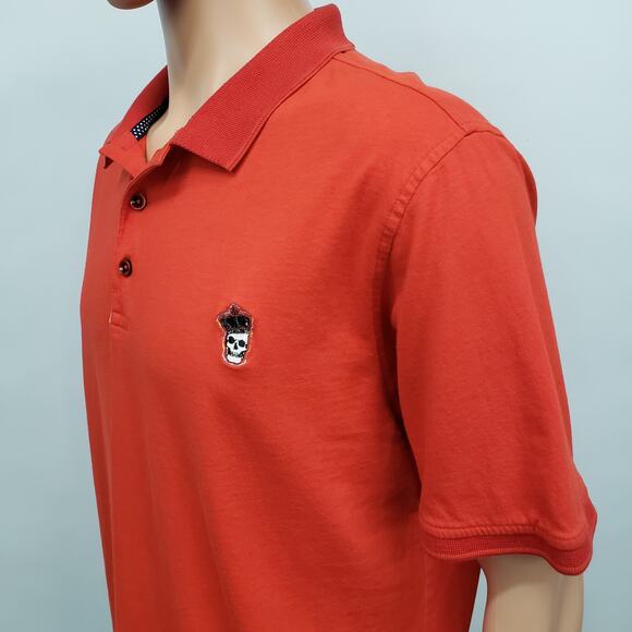 ROBERT GRAHAM Lucifer Polo Men XL Classic Fit Red Skull Embroidery Short Sleeve - Picture 6 of 13
